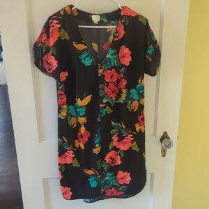 Floral V-Neck Women's Sheath Dress